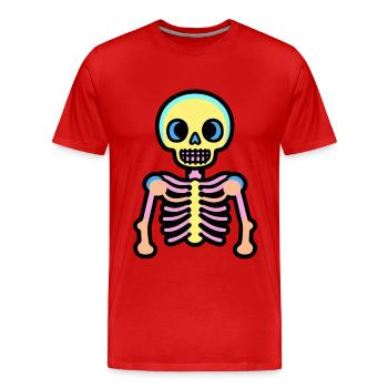 Squelette Halloween - T-shirt bio Premium Homme - rouge - Devant - Damien (186cm)