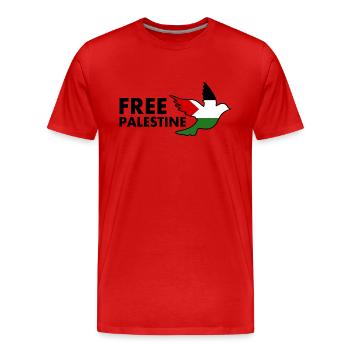 Free palestine - Männer Premium Bio T-Shirt - Rot - Vorne - Damien (186cm)