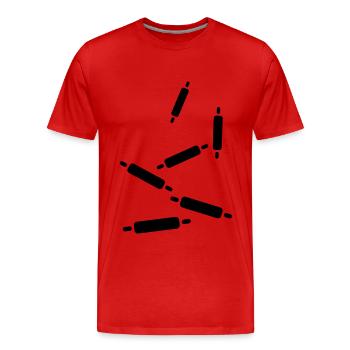 Kitchen roll baking rolling pin - Men's Premium Organic T-Shirt - red - Front - Damien (186cm)