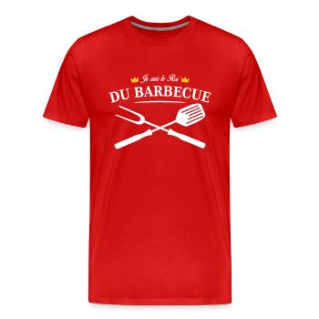 roi du barbecue - T-shirt bio Premium Homme - rouge - Devant - Damien (186cm)
