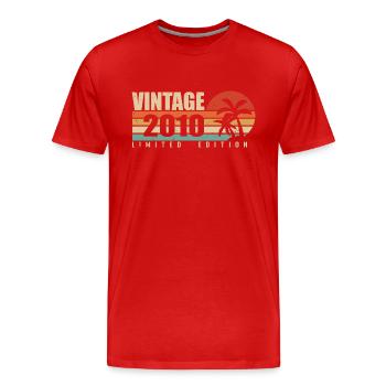 2010 Anniversary year original vintage 2010 - Men's Premium Organic T-Shirt - red - Front - Damien (186cm)
