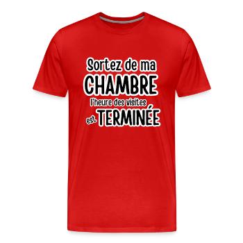 sortez de ma chambre - T-shirt bio Premium Homme - rouge - Devant - Damien (186cm)