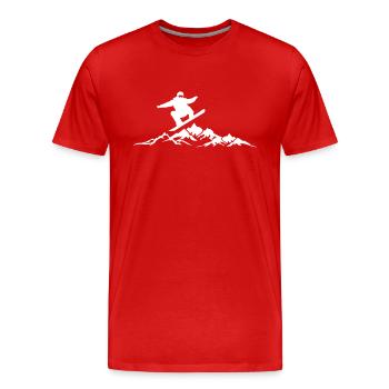 Wintersport - Snowboard - Männer Premium Bio T-Shirt - Rot - Vorne - Damien (186cm)
