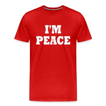 I'm peace - T-shirt bio Premium Homme - rouge - Devant - Damien (186cm)