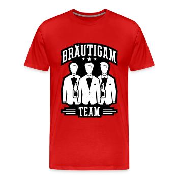 Mariage du marié - T-shirt bio Premium Homme - rouge - Devant - Damien (186cm)