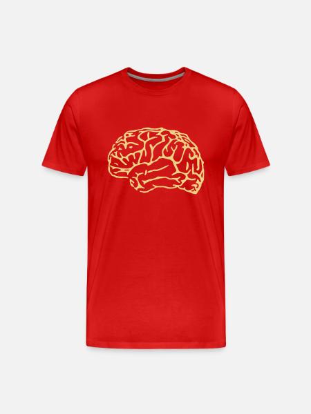 brain - Men's Premium Organic T-Shirt - red
