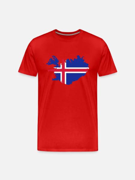 Island - Männer Premium Bio T-Shirt - Rot