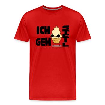 ICH GEH STEIL - Männer Premium Bio T-Shirt - Rot - Vorne - Damien (186cm)