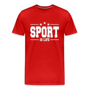 sport is life 1 - T-shirt bio Premium Homme - rouge - Devant - Damien (186cm)