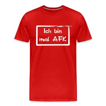 Ich bin mal AFK - Männer Premium Bio T-Shirt - Rot - Vorne - Damien (186cm)