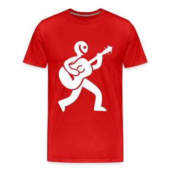 Gitarrist Symbol - Männer Premium Bio T-Shirt - Rot - Vorne - Damien (186cm)