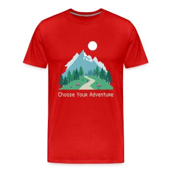 Retro Gaming Adventure - Men's Premium Organic T-Shirt - red - Front - Damien (186cm)