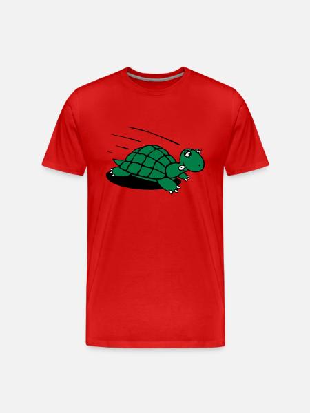 Schildkröte lauf! - Männer Premium Bio T-Shirt - Rot