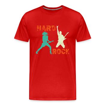 Hard Rock Gitarristen - Männer Premium Bio T-Shirt - Rot - Vorne - Damien (186cm)