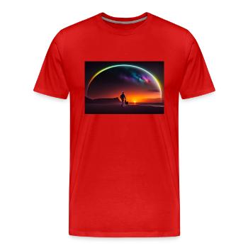Siluette Star - Männer Premium Bio T-Shirt - Rot - Vorne - Damien (186cm)