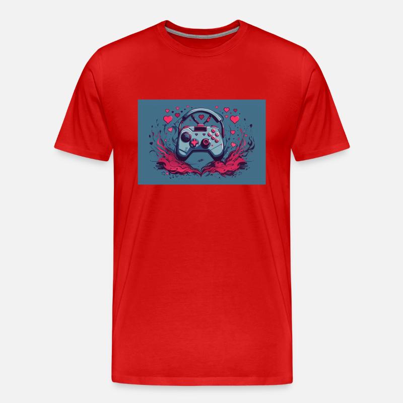einen Gaming-Controller - Männer Premium Bio T-Shirt - Rot