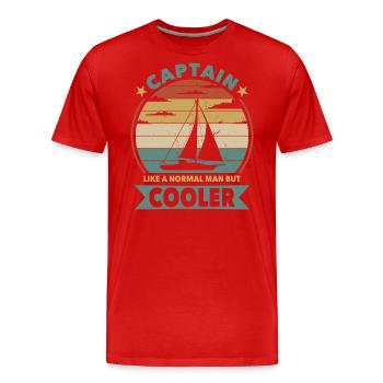 Captain like a normal man but cooler - Men's Premium Organic T-Shirt - red - Front - Damien (186cm)