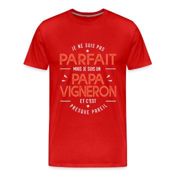 je suis un papa Vigneron cadeau vigneron humour - T-shirt bio Premium Homme - rouge - Devant - Damien (186cm)