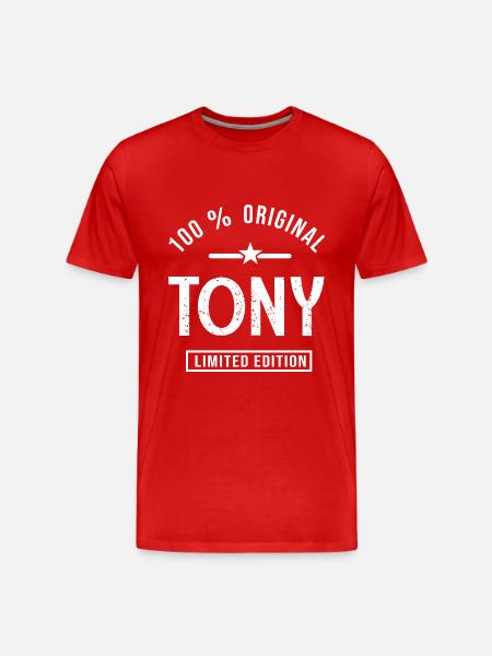Tony personalized shirt first name tony - Men's Premium Organic T-Shirt - red