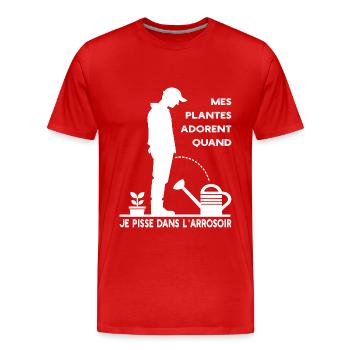 Mes plantes adorent - T-shirt bio Premium Homme - rouge - Devant - Damien (186cm)