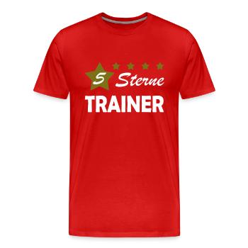 5 Sterne Trainer - Männer Premium Bio T-Shirt - Rot - Vorne - Damien (186cm)