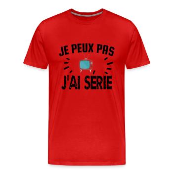 je peux pas j'ai série - T-shirt bio Premium Homme - rouge - Devant - Damien (186cm)