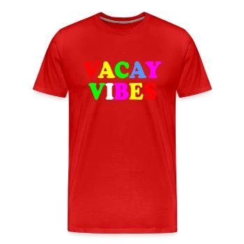 Vacay vibes - T-shirt bio Premium Homme - rouge - Devant - Damien (186cm)