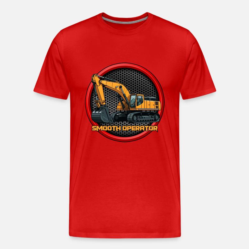 Bagger Baumaschine Baustelle Baggerfahrer - Männer Premium Bio T-Shirt - Rot