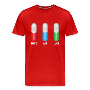 Pilules pour l’amour Air Luck - T-shirt bio Premium Homme - rouge - Devant - Damien (186cm)