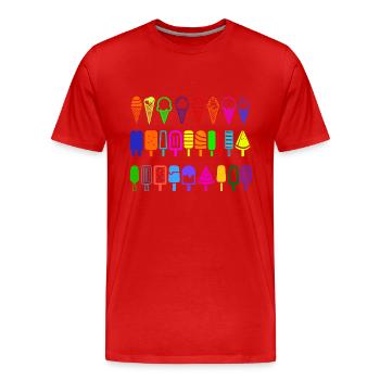 Crème glacée avec style dans de nombreuses couleurs - T-shirt bio Premium Homme - rouge - Devant - Damien (186cm)
