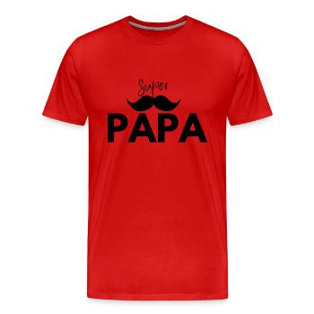 Super papa - T-shirt bio Premium Homme - rouge - Devant - Damien (186cm)