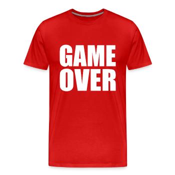 Game over - T-shirt bio Premium Homme - rouge - Devant - Damien (186cm)