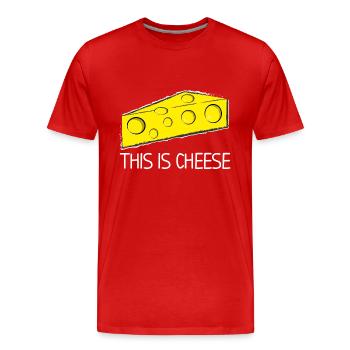 This is cheese - Männer Premium Bio T-Shirt - Rot - Vorne - Damien (186cm)