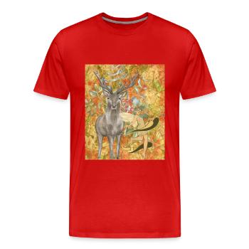 Forêt imaginaire elfe - T-shirt bio Premium Homme - rouge - Devant - Damien (186cm)