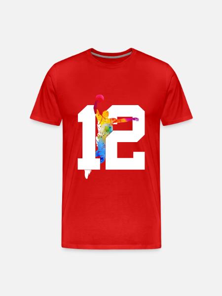 NUMBER 12 BASKETBALL 12TH BIRTHDAY - Men's Premium Organic T-Shirt - red