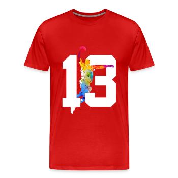NUMMER 13 BASKETBALL 13. GEBURTSTAG - Männer Premium Bio T-Shirt - Rot - Vorne - Damien (186cm)