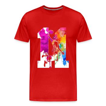 11. GEBURTSTAG BASKETBALL NUMMER 11 - Männer Premium Bio T-Shirt - Rot - Vorne - Damien (186cm)