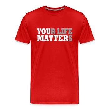 your life matters - T-shirt bio Premium Homme - rouge - Devant - Damien (186cm)