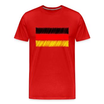 Deutschlandfahne Deutschlandflagge Weltmeister - Männer Premium Bio T-Shirt - Rot - Vorne - Damien (186cm)