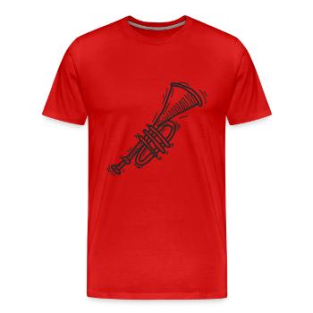 Trumpet - Men's Premium Organic T-Shirt - red - Front - Damien (186cm)