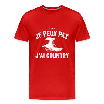 Je Peux Pas J'ai Country - T-shirt bio Premium Homme - rouge - Devant - Damien (186cm)