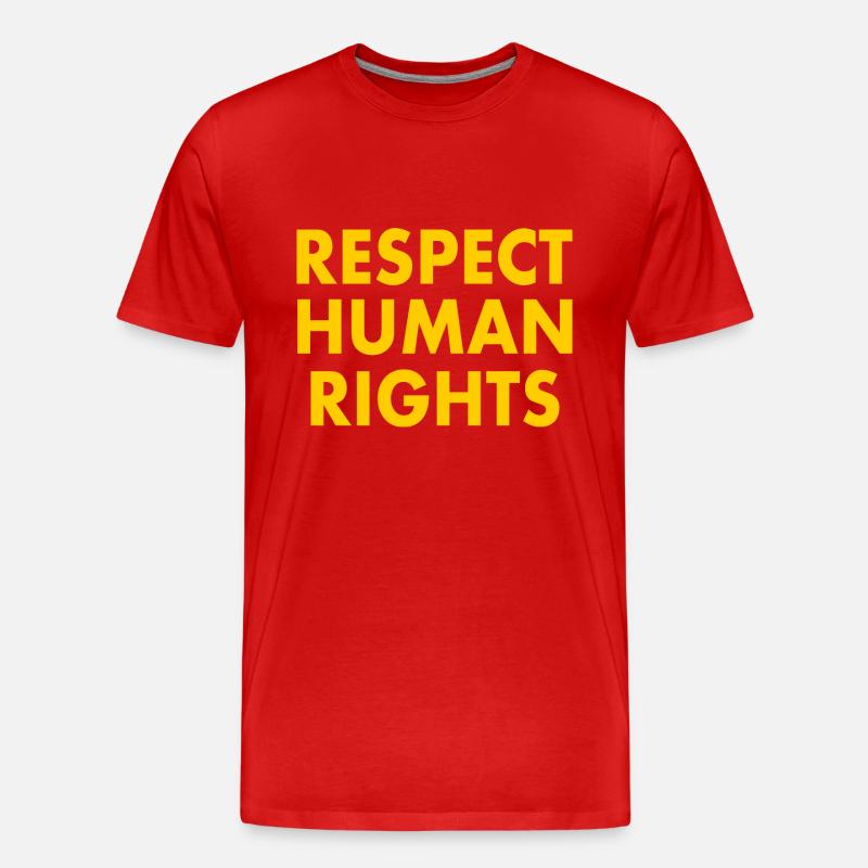 Respect human rights - Männer Premium Bio T-Shirt - Rot