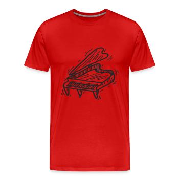 Piano Musicien - T-shirt bio Premium Homme - rouge - Devant - Damien (186cm)
