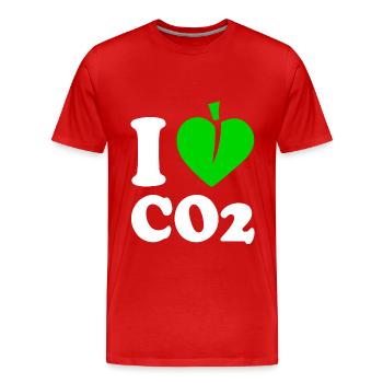 I love co2 - T-shirt bio Premium Homme - rouge - Devant - Damien (186cm)