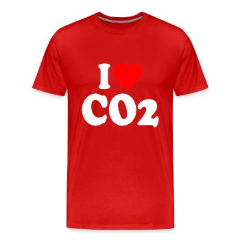 I love co2 - T-shirt bio Premium Homme - rouge - Devant - Damien (186cm)