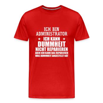 Admin Systemadministrator Lustige Sprüche - T-shirt bio Premium Homme - rouge - Devant - Damien (186cm)