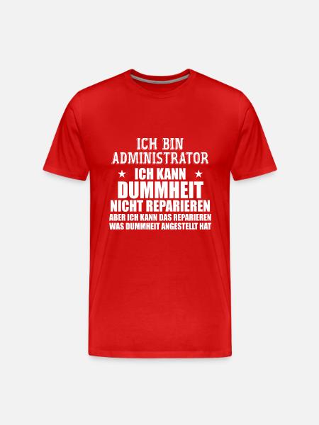 Admin Systemadministrator Lustige Sprüche - T-shirt bio Premium Homme - rouge