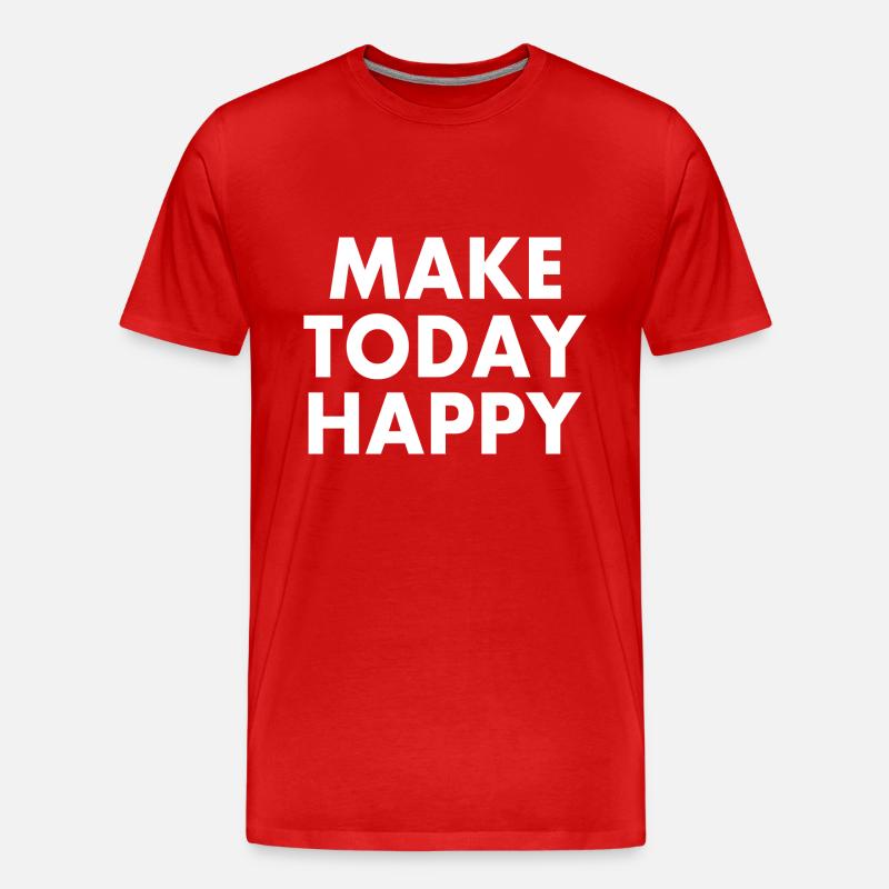 Make today happy - Männer Premium Bio T-Shirt - Rot