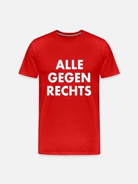 Alle gegen rechts - Männer Premium Bio T-Shirt - Rot