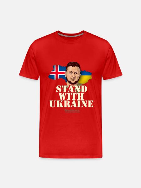 Iceland Stand with Ukraine - Men's Premium Organic T-Shirt - red